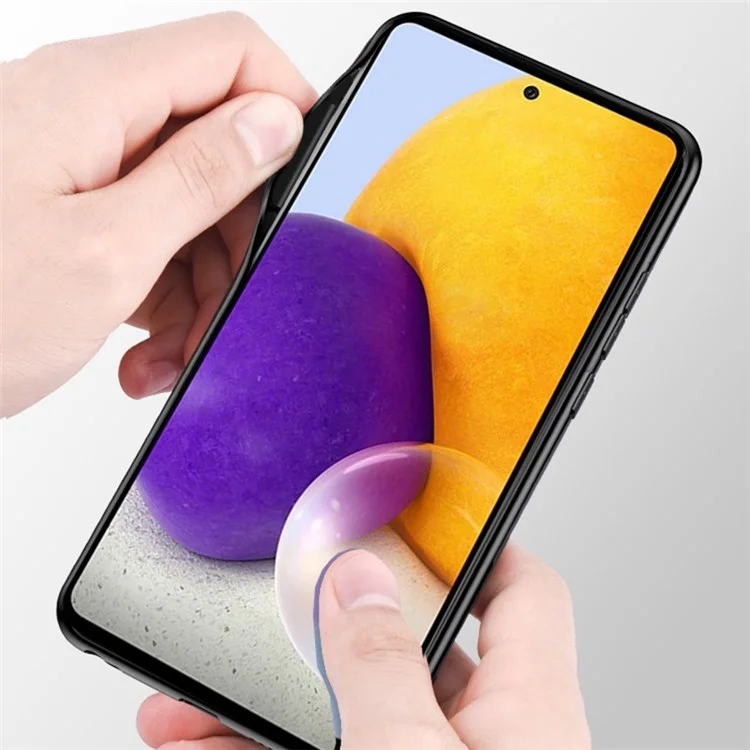 For Samsung Galaxy A23 4G / 5G (Global Version) Splicing Cloth Texture Precise Cutout PU Leather Coating Hybrid TPU + PC Protective Phone Case - Blue