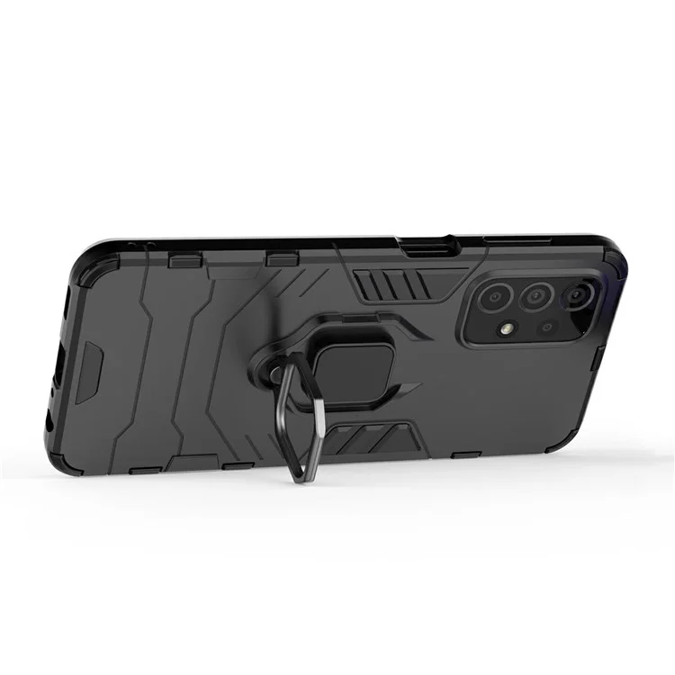 Anel de suporte para smartphone para Samsung Galaxy A23 4G / 5G (versão global), capa protetora de TPU macio + PC rígido anti-queda - preto