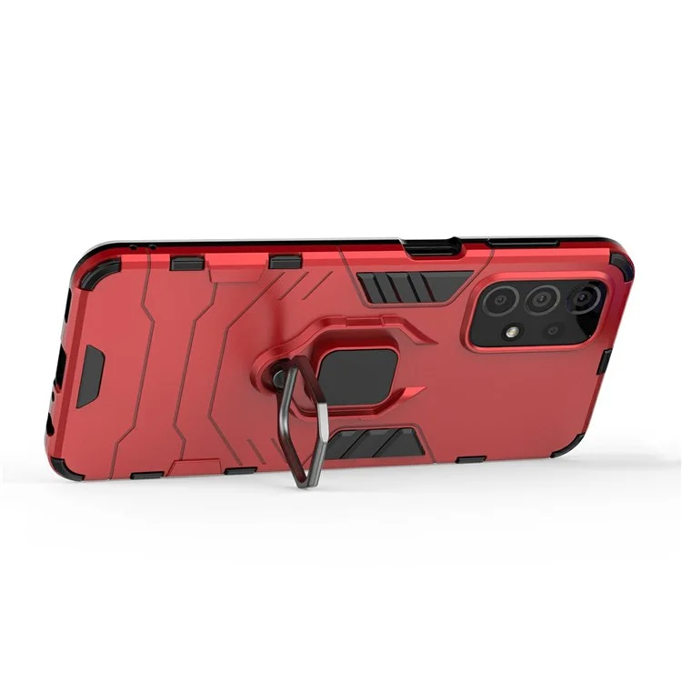 Ring Kickstand Phone Case for Samsung Galaxy A23 4G / 5G (Global Version), Soft TPU + Hard PC Anti-drop Protective Cover - Red