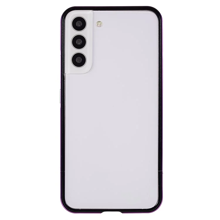 Per Samsung Galaxy S22+ 5G Precise Cutout Contrast Color Metal Bumper Cover Mobile Phone Case con copertura dell'obiettivo della fotocamera - Viola
