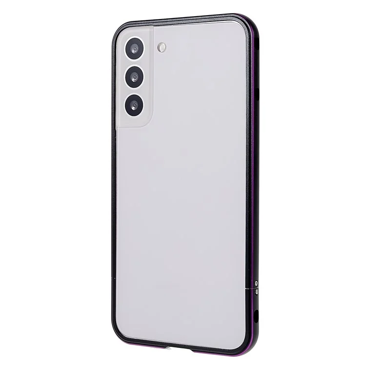 Per Samsung Galaxy S22+ 5G Precise Cutout Contrast Color Metal Bumper Cover Mobile Phone Case con copertura dell'obiettivo della fotocamera - Viola