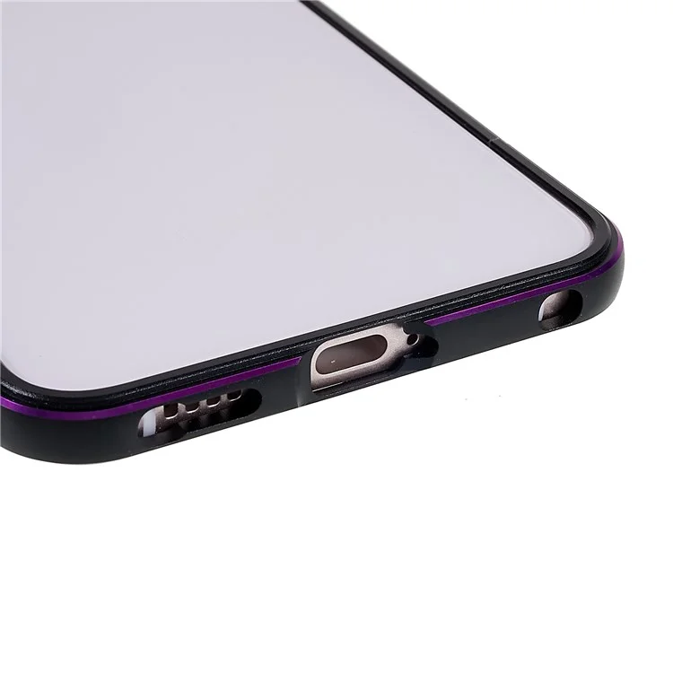 Per Samsung Galaxy S22+ 5G Precise Cutout Contrast Color Metal Bumper Cover Mobile Phone Case con copertura dell'obiettivo della fotocamera - Viola