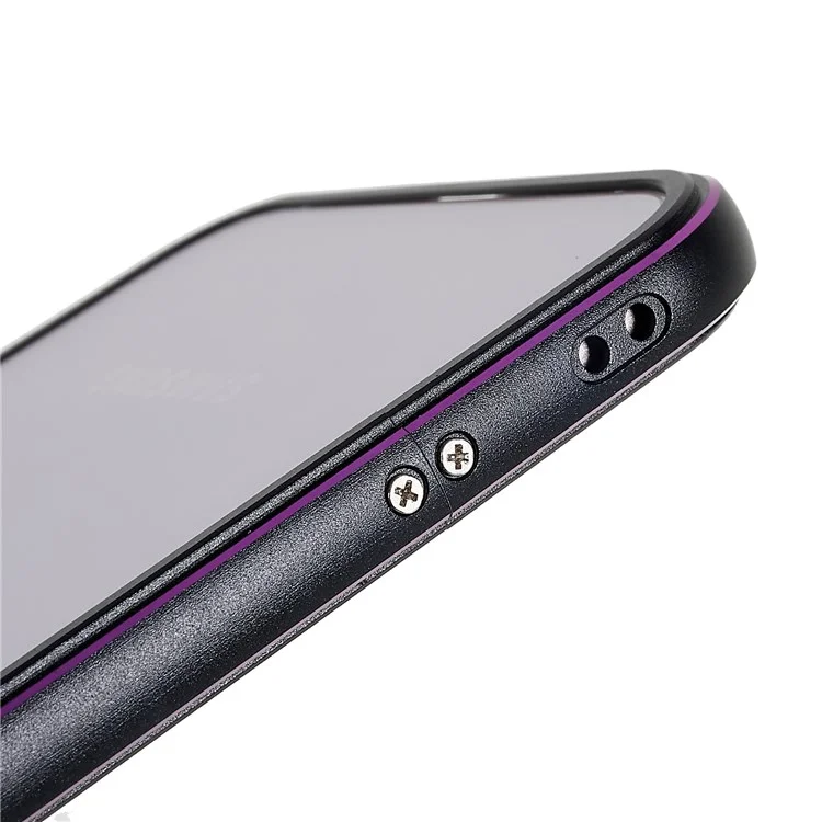 Per Samsung Galaxy S22+ 5G Precise Cutout Contrast Color Metal Bumper Cover Mobile Phone Case con copertura dell'obiettivo della fotocamera - Viola