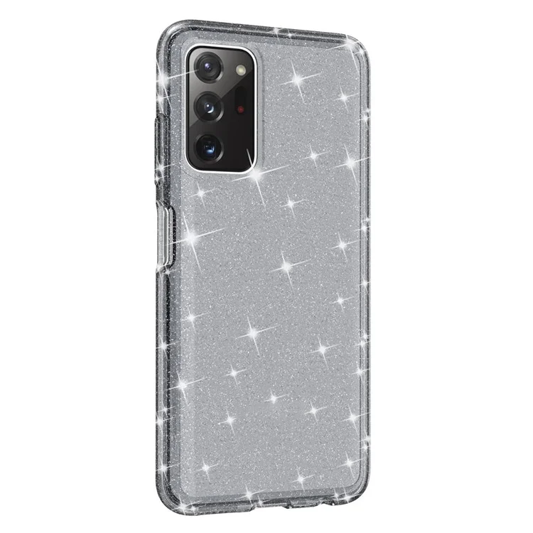 Für Samsung Galaxy A03s (165.8 X 75.9 X 9,1 Mm) (US-Version) Drop-Proof-funklig Klare Glitzer-Tasche Hard-PC Weiche TPU-Verdickung Design Mobiltelefonschale - Schwarz