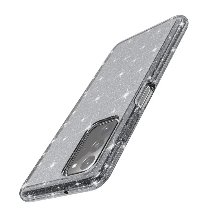 Für Samsung Galaxy A03s (165.8 X 75.9 X 9,1 Mm) (US-Version) Drop-Proof-funklig Klare Glitzer-Tasche Hard-PC Weiche TPU-Verdickung Design Mobiltelefonschale - Schwarz