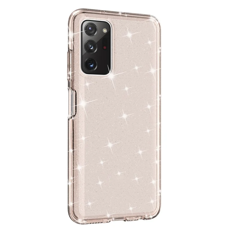 For Samsung Galaxy A03s (165.8mm) (US) Drop-proof Sparkly Clear Glitter Case Hard PC Soft TPU Thickening Design Mobile Phone Shell - Gold