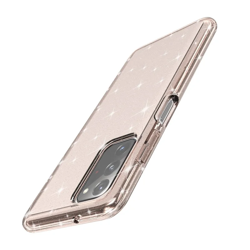 For Samsung Galaxy A03s (165.8mm) (US) Drop-proof Sparkly Clear Glitter Case Hard PC Soft TPU Thickening Design Mobile Phone Shell - Gold