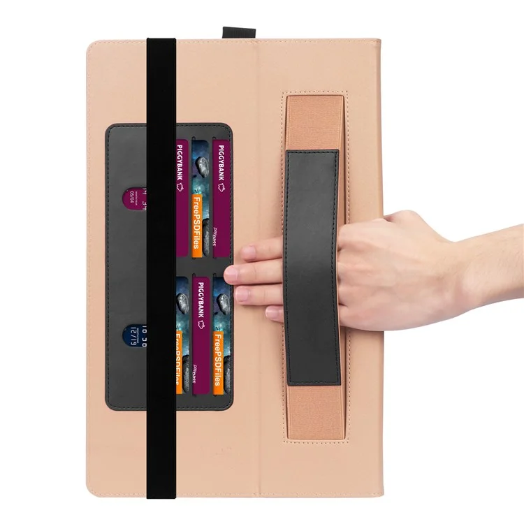 Pour Samsung Galaxy Tab S8 Ultra Business Style PU Leather Tablet Case Stand Card Holder Protective Cover with Auto Wake/Sleep - Noir