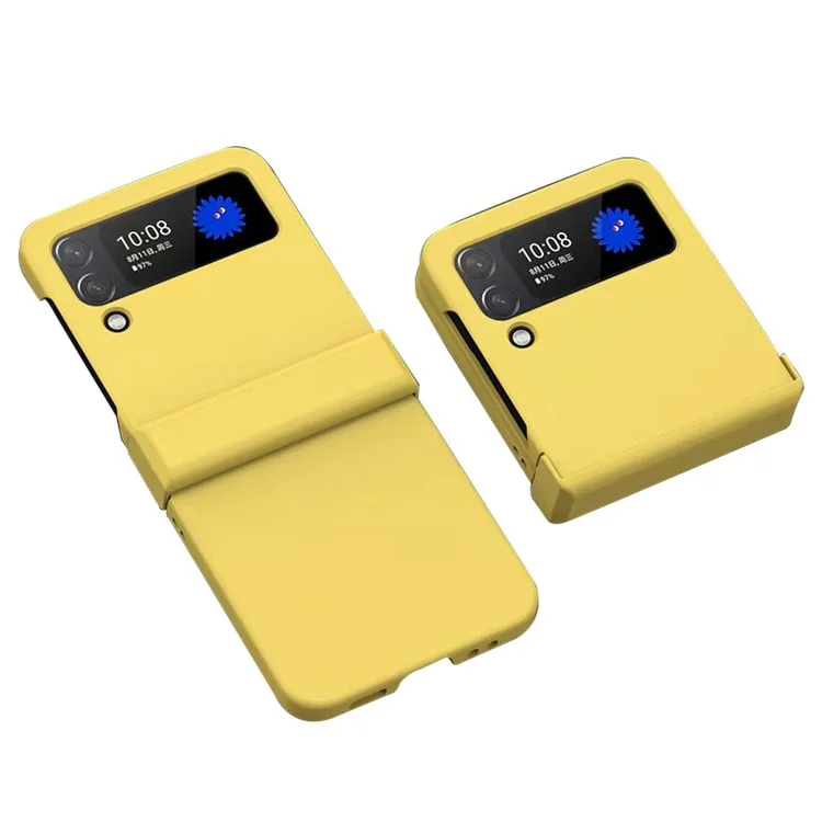 Pour Samsung Galaxy Z Flip3 5G Hinge Design Hard PC Phone Téléphone Anti-drop Pliage Protective Cover - Jaune