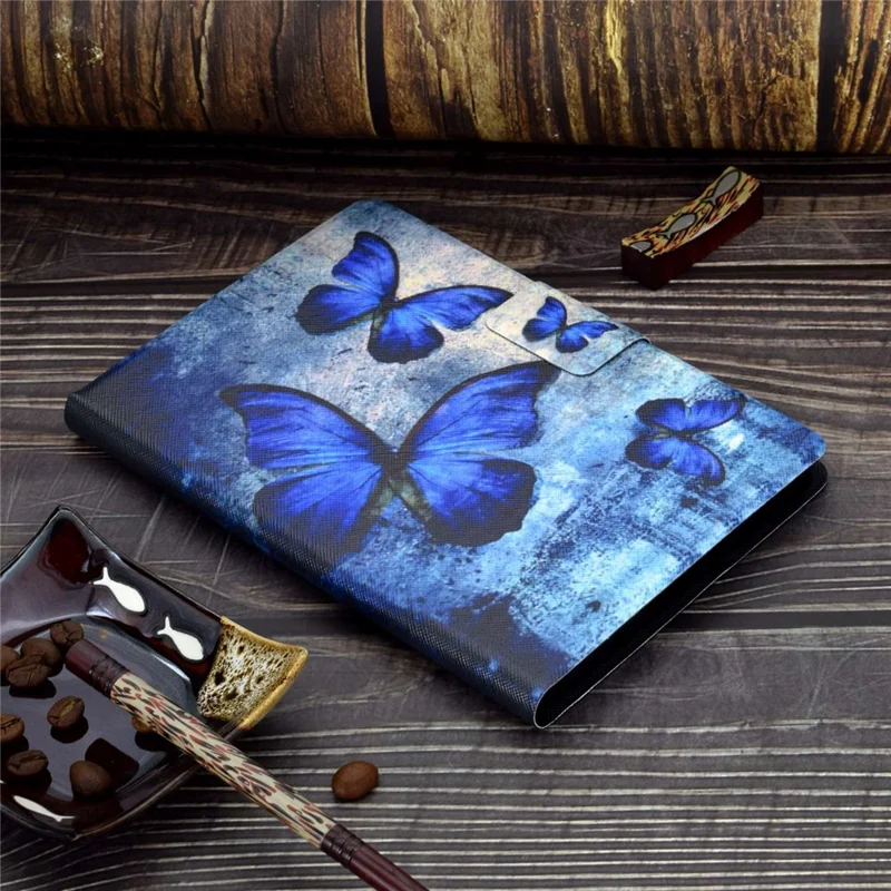 For Samsung Galaxy Tab S7 T870/Galaxy Tab S8 X700 X706 Anti-drop Pattern Printing Leather Tablet Case Protective Cover - Butterfly