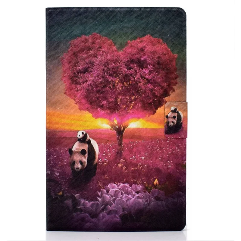 For Samsung Galaxy Tab S7 T870/Galaxy Tab S8 X700 X706 Anti-drop Pattern Printing Leather Tablet Case Protective Cover - Tree and Panda