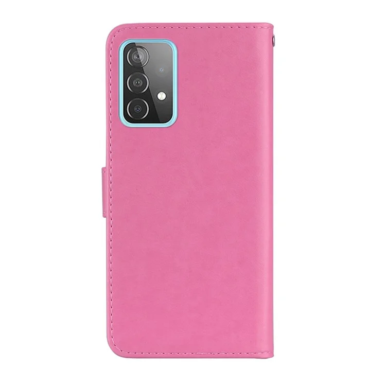 Pour Samsung Galaxy A23 4G (165,4 x 76,9 x 8,4 Mm) Choux de Chouette Imprimé Howl Flip Couper Couvercle Flip Cover Portefeuille Magnétique Lock Téléphone Avec Sangle - Rose