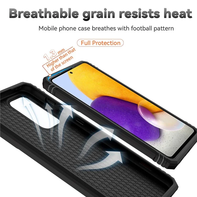 Für Samsung Galaxy A53 5G Slide Camera Protection Phone Case Ring Kickstand Hybrid PC + TPU Cover - Schwarz