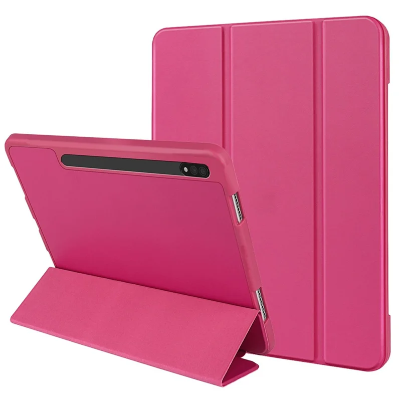 For Samsung Galaxy Tab S8 Shockproof Case Cover 360-degree Protection Tablet Case with Stand/Pencil Slot Support Auto Wake/Sleep - Rose