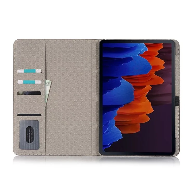 For Samsung Galaxy Tab S7+ / S8+ / S7 FE 12.4 inch Protective Case Crocodile Texture Folio Flip Cover Anti-Scratch Shockproof Tablet Case with Stand / Wallet Support Auto Wake / Sleep - Blue