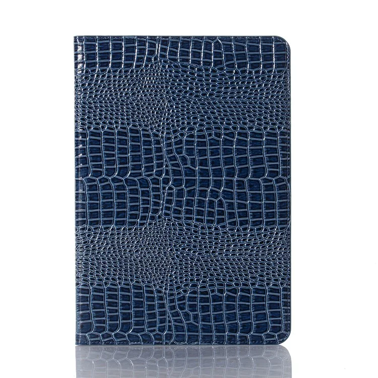For Samsung Galaxy Tab S7+ / S8+ / S7 FE 12.4 inch Protective Case Crocodile Texture Folio Flip Cover Anti-Scratch Shockproof Tablet Case with Stand / Wallet Support Auto Wake / Sleep - Blue