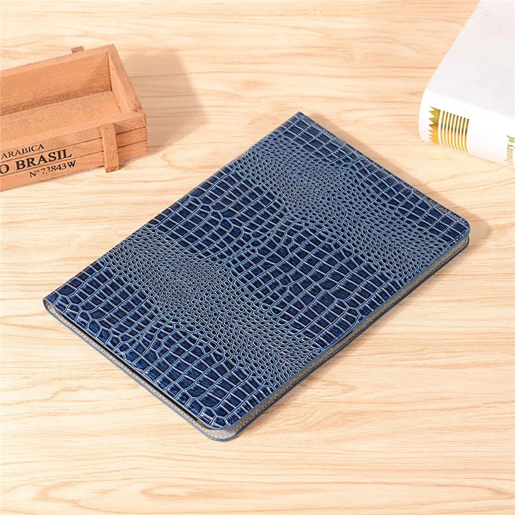 For Samsung Galaxy Tab S7+ / S8+ / S7 FE 12.4 inch Protective Case Crocodile Texture Folio Flip Cover Anti-Scratch Shockproof Tablet Case with Stand / Wallet Support Auto Wake / Sleep - Blue