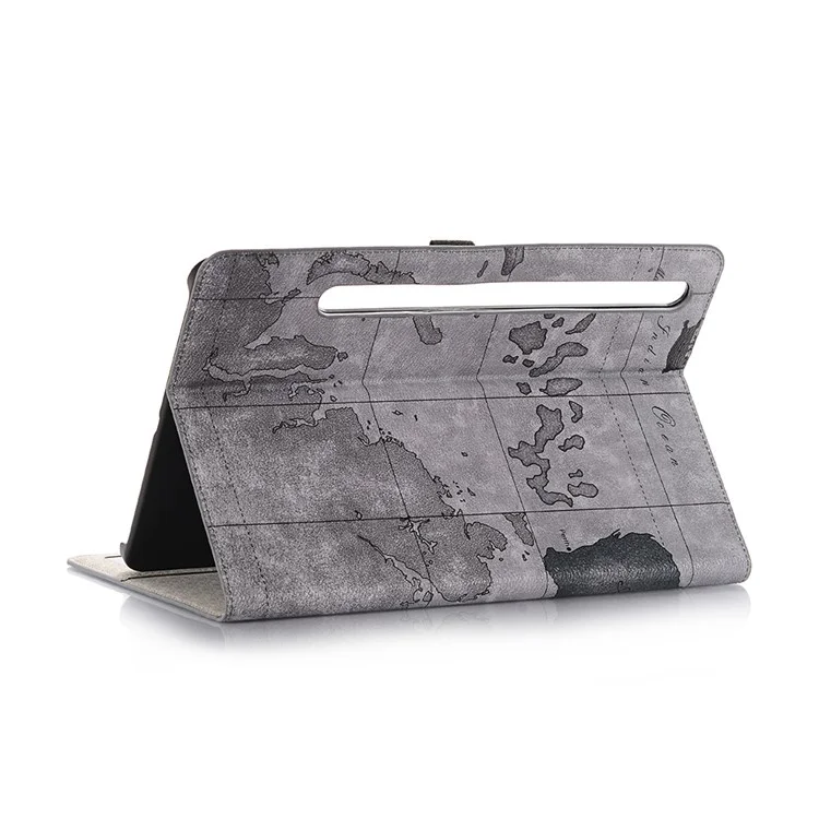 Pour Samsung Galaxy Tab S7 Plus / s8 + / S7 fe 12,4 Pouces Motif de Protection Imprimé Folio Flip Cover Scratch Scratch Resistant Troping Tablet Case Avec Support / Portefeuille Auto Wake / Sleep - Gris