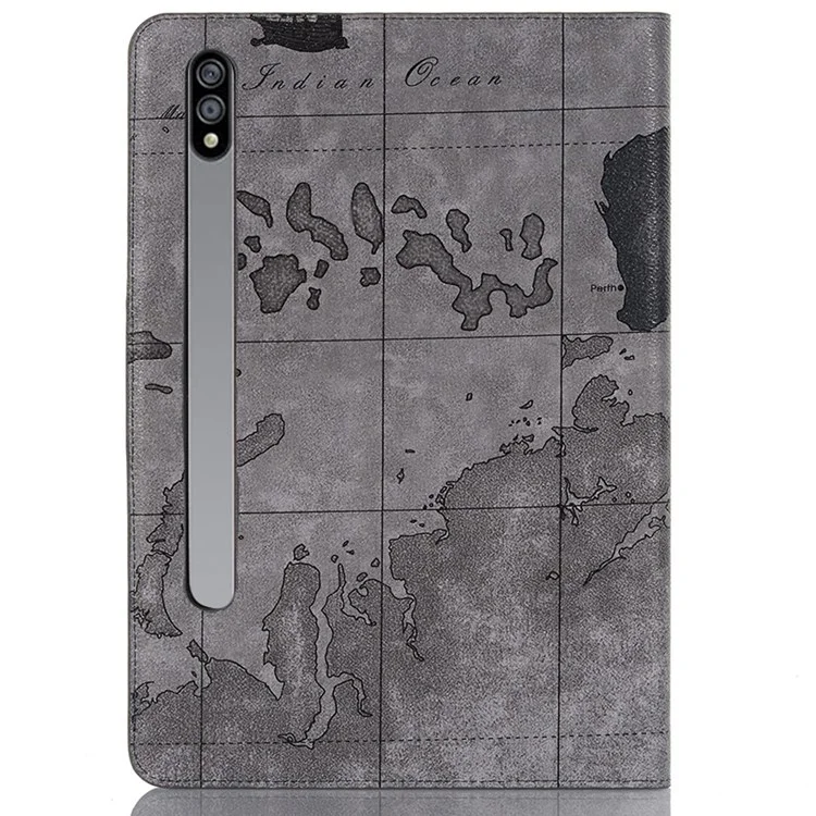 Pour Samsung Galaxy Tab S7 Plus / s8 + / S7 fe 12,4 Pouces Motif de Protection Imprimé Folio Flip Cover Scratch Scratch Resistant Troping Tablet Case Avec Support / Portefeuille Auto Wake / Sleep - Gris