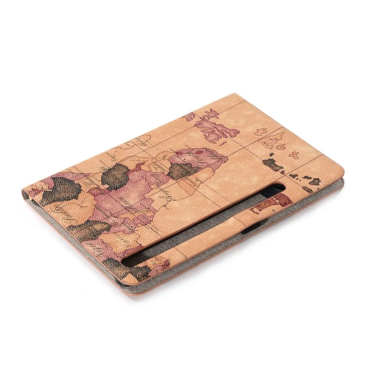 For Samsung Galaxy Tab S7+ / S8+ / S7 FE 12.4 inch Pattern Printed Protective Case Folio Flip Cover Scratch Resistant Shockproof Tablet Case with Stand / Wallet Support Auto Wake / Sleep - Light Brown