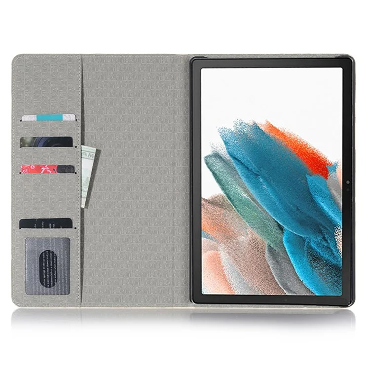 For Samsung Galaxy Tab A8 10.5 (2021) / (2022) Anti-drop Cartoon Pattern Embossment Wallet Stand Design Auto Wake / Sleep Leather Tablet Cover Case - Bear