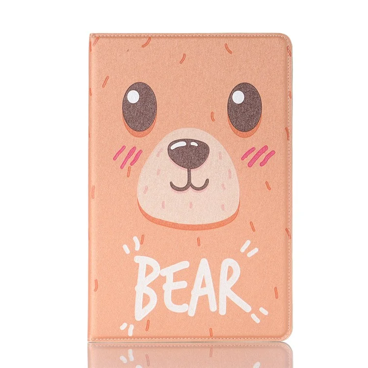 For Samsung Galaxy Tab A8 10.5 (2021) / (2022) Anti-drop Cartoon Pattern Embossment Wallet Stand Design Auto Wake / Sleep Leather Tablet Cover Case - Bear