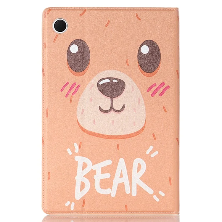 For Samsung Galaxy Tab A8 10.5 (2021) / (2022) Anti-drop Cartoon Pattern Embossment Wallet Stand Design Auto Wake / Sleep Leather Tablet Cover Case - Bear