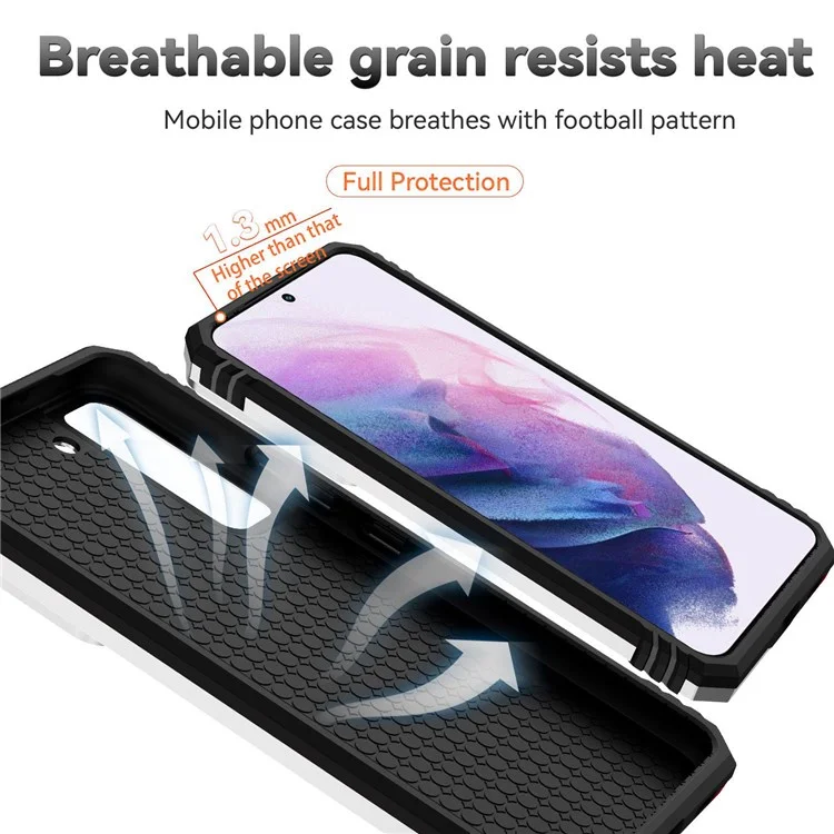 Para Samsung Galaxy S22 5G Funda de protección de cámara Caso de TPU + PC Antideslizante Resistente a los golpes Funda protectora de teléfono con anillo de soporte y soporte - Negro