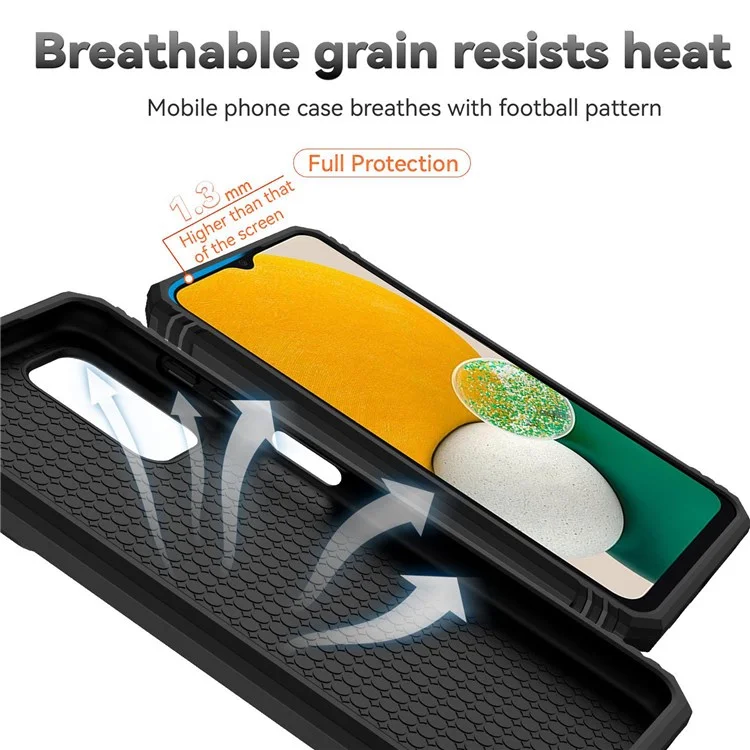 Für Samsung Galaxy A32 5G/M32 5G Slide Camera Protector Ring Kickstand Case PC + TPU Handyhülle - Schwarz