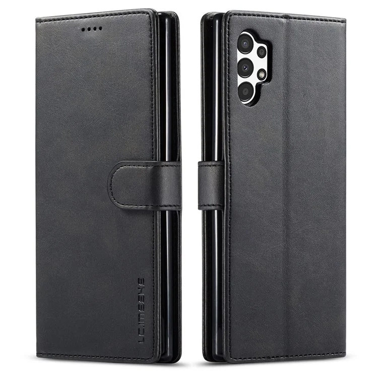 LC.IMEEKE Étui à rabat pour Samsung Galaxy A13 4G / A04 4G (164,4 x 76,3 x 9,1 mm), coque interne en TPU en cuir PU texturé avec support - Noir