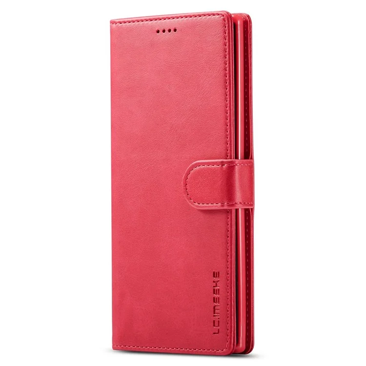 LC.IMEEKE Étui Rabattable pour Samsung Galaxy A13 4G / A04 4G (164,4 x 76,3 x 9,1 mm), Coque Intérieure en TPU avec Texture en Cuir PU - Rouge