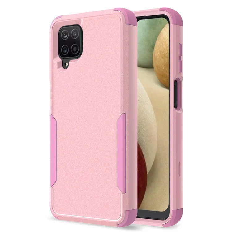 Per Samsung Galaxy A12 Commuter Series Shock-proof TPU + PC Hybrid Phone Case Protective Cover - Rosa