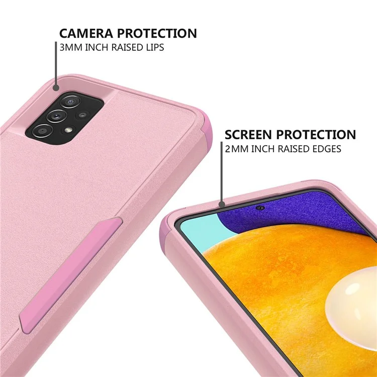 For Samsung Galaxy A52 4G/A52 5G/A52s 5G Commuter Series TPU + PC Phone Back Case Anti-drop Shockproof Cover - Pink