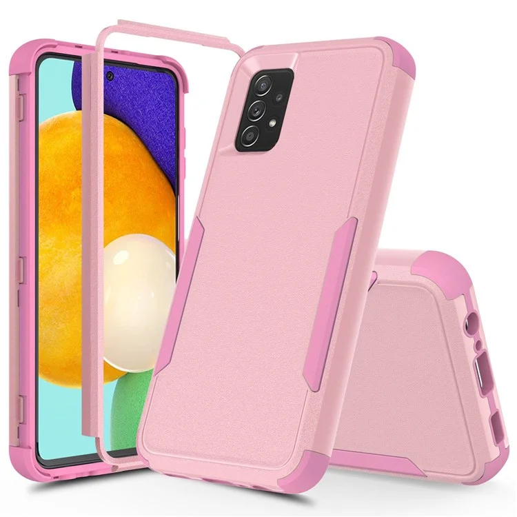 For Samsung Galaxy A52 4G/A52 5G/A52s 5G Commuter Series TPU + PC Phone Back Case Anti-drop Shockproof Cover - Pink