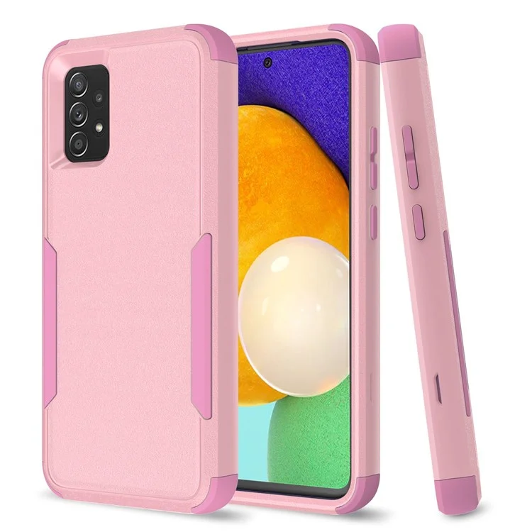 For Samsung Galaxy A52 4G/A52 5G/A52s 5G Commuter Series TPU + PC Phone Back Case Anti-drop Shockproof Cover - Pink