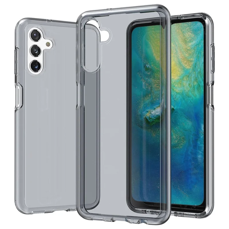 For Samsung Galaxy A13 5G Clear Crystal Phone Case Anti-Scratch Hard PC Soft TPU Well-Protected Cover - Grey