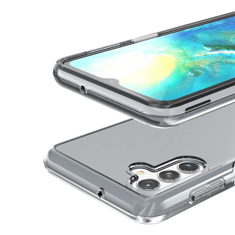 For Samsung Galaxy A13 5G Clear Crystal Phone Case Anti-Scratch Hard PC Soft TPU Well-Protected Cover - Grey