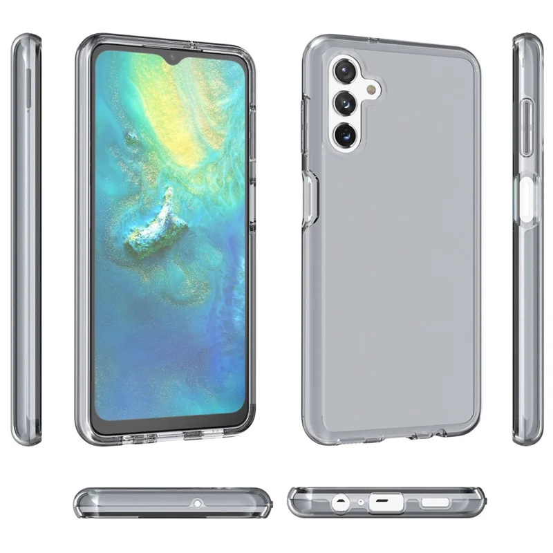 For Samsung Galaxy A13 5G Clear Crystal Phone Case Anti-Scratch Hard PC Soft TPU Well-Protected Cover - Grey