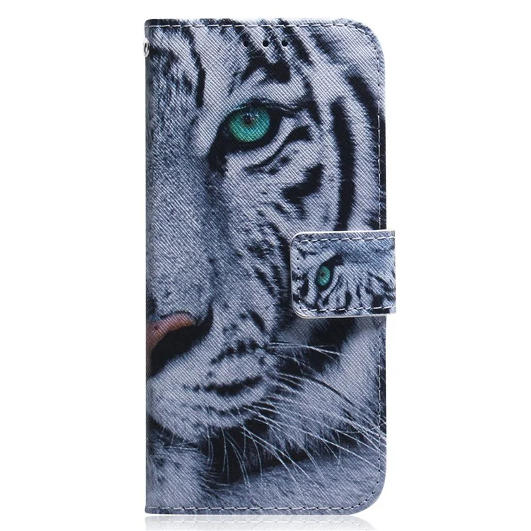 For Samsung Galaxy M23 5G/F23 5G Printed Pattern Flip Wallet Case Magnetic Closure Stand Soft TPU Inner Shell PU Leather Phone Cover - Tiger Head
