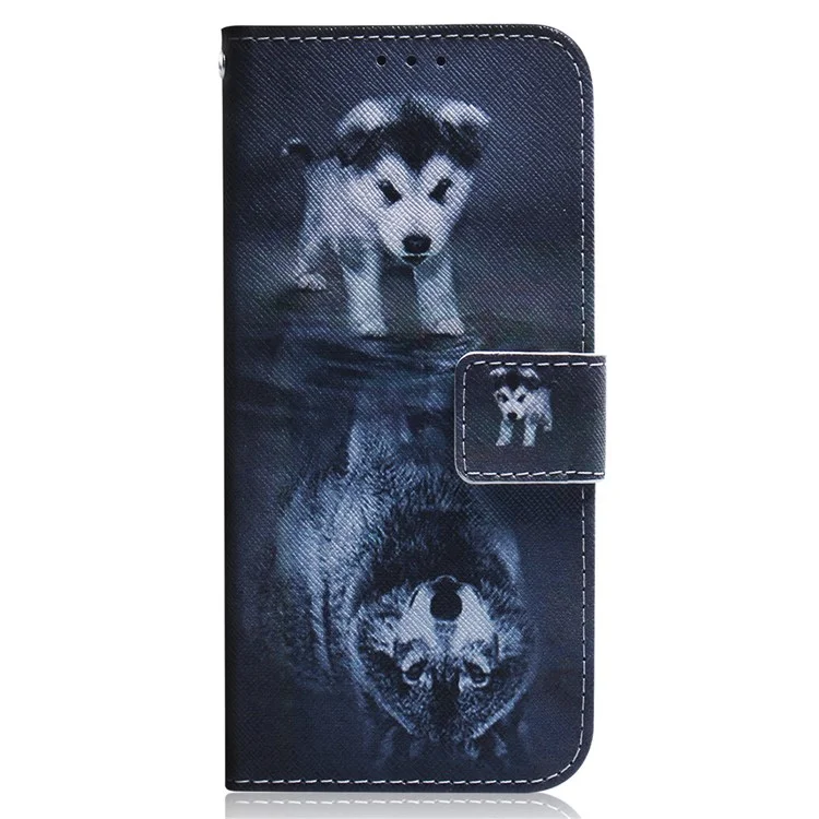 Per Samsung Galaxy M23 5G/F23 5G Modello Stampato Flip Whatet Case Magnetic Stand Mago - Cane e Lupo