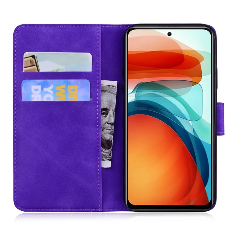 Per Samsung Galaxy M23 5G/F23 5G Stampa a farfalla a motivo Custodia a portafoglio con supporto Piegatura PU Leather Magnetic Protect Flip Cover - Viola