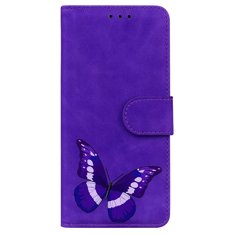 Per Samsung Galaxy M23 5G/F23 5G Stampa a farfalla a motivo Custodia a portafoglio con supporto Piegatura PU Leather Magnetic Protect Flip Cover - Viola