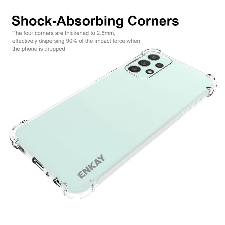 ENKAY HAT PRINCE for Samsung Galaxy A23 4G / 5G (Global Version) Transparent Anti-slip Phone Case Soft TPU Four Reinforced Corners Protection Cover