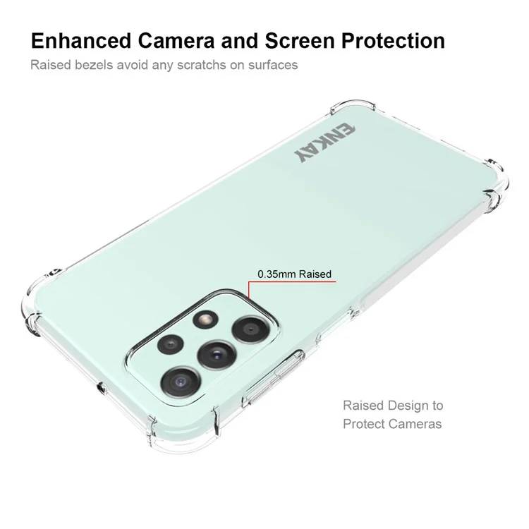 ENKAY HAT PRINCE for Samsung Galaxy A23 4G / 5G (Global Version) Transparent Anti-slip Phone Case Soft TPU Four Reinforced Corners Protection Cover