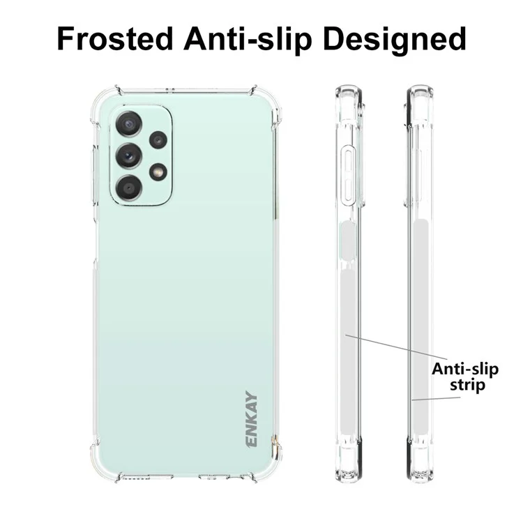 ENKAY HAT PRINCE for Samsung Galaxy A23 4G / 5G (Global Version) Transparent Anti-slip Phone Case Soft TPU Four Reinforced Corners Protection Cover