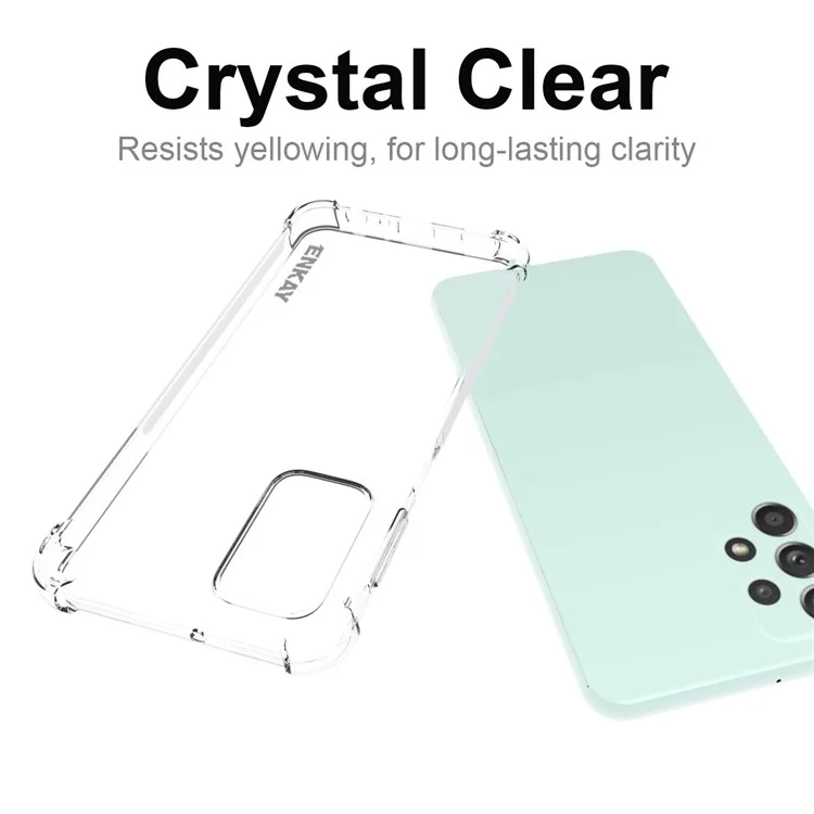 ENKAY HAT PRINCE for Samsung Galaxy A23 4G / 5G (Global Version) Transparent Anti-slip Phone Case Soft TPU Four Reinforced Corners Protection Cover
