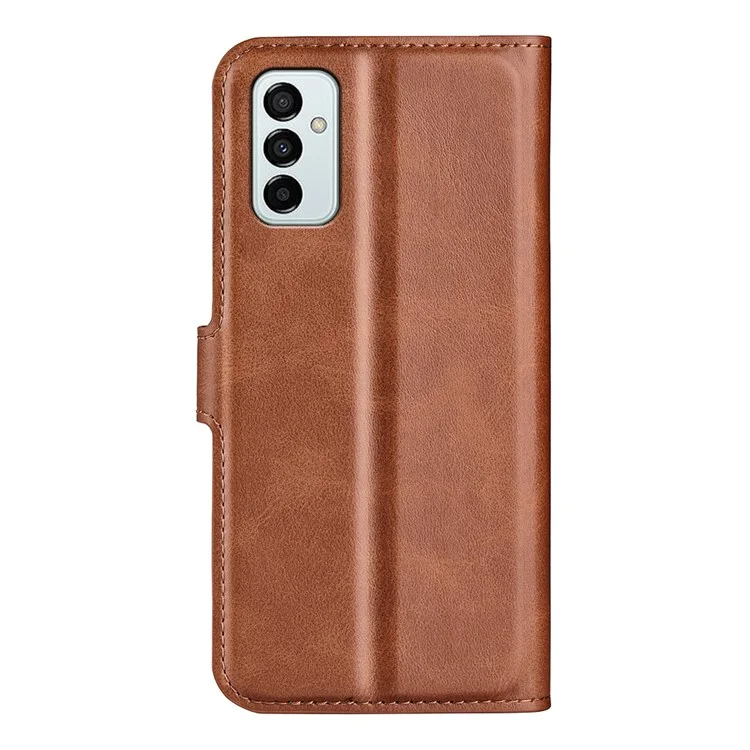 Para Samsung Galaxy M23 5G/F23 5G Anti-slip Texturizado Capa de Couro PU Recurso de Fecho Magnético à Prova de Choques Carteira Flip Capa - Marrom Claro