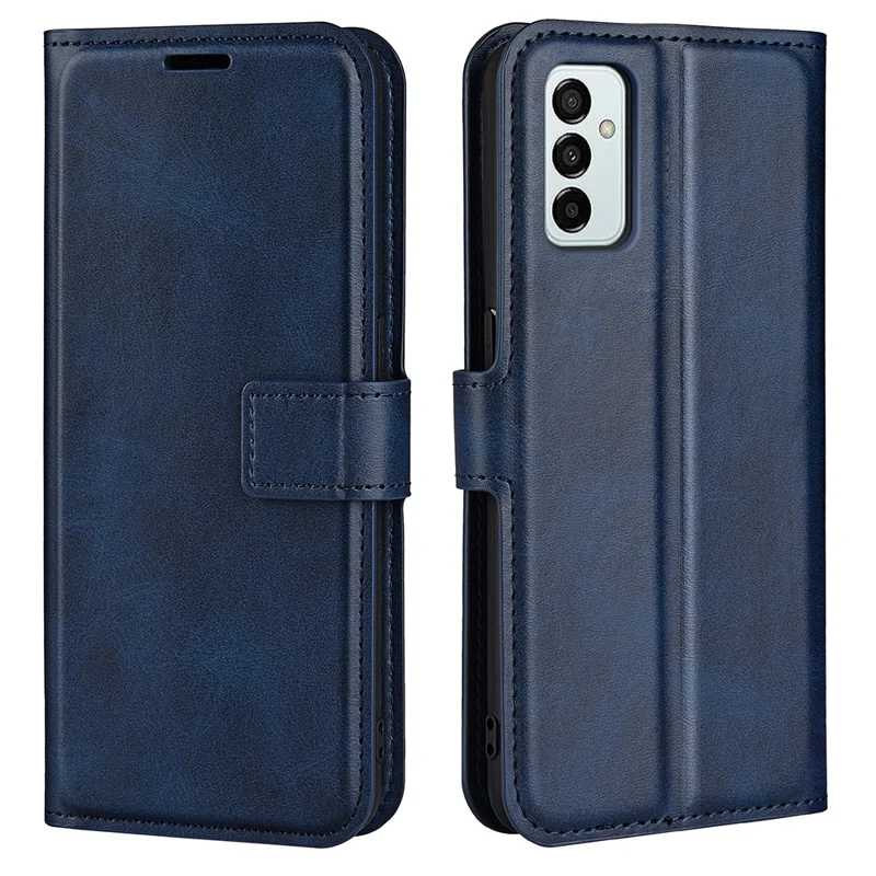For Samsung Galaxy M23 5G/F23 5G Anti-slip Textured PU Leather Cover Stand Feature Magnetic Closure Shockproof Flip Wallet Case - Blue