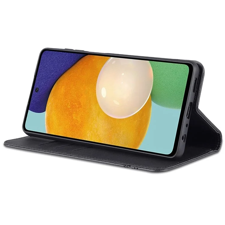 AZNS Wallet Handyhülle für Samsung Galaxy A23 4G / 5G (Globale Version) PU-Leder Folio Flip Cover Magnetverschluss Strukturierte Telefon-Schutzhülle mit Ständer - Schwarz