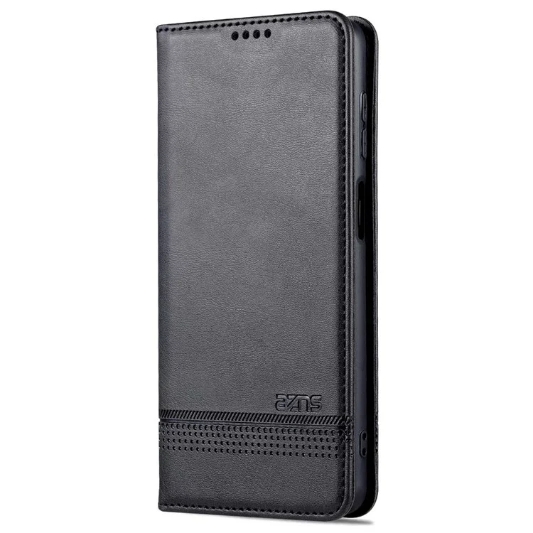 AZNS Wallet Handyhülle für Samsung Galaxy A23 4G / 5G (Globale Version) PU-Leder Folio Flip Cover Magnetverschluss Strukturierte Telefon-Schutzhülle mit Ständer - Schwarz